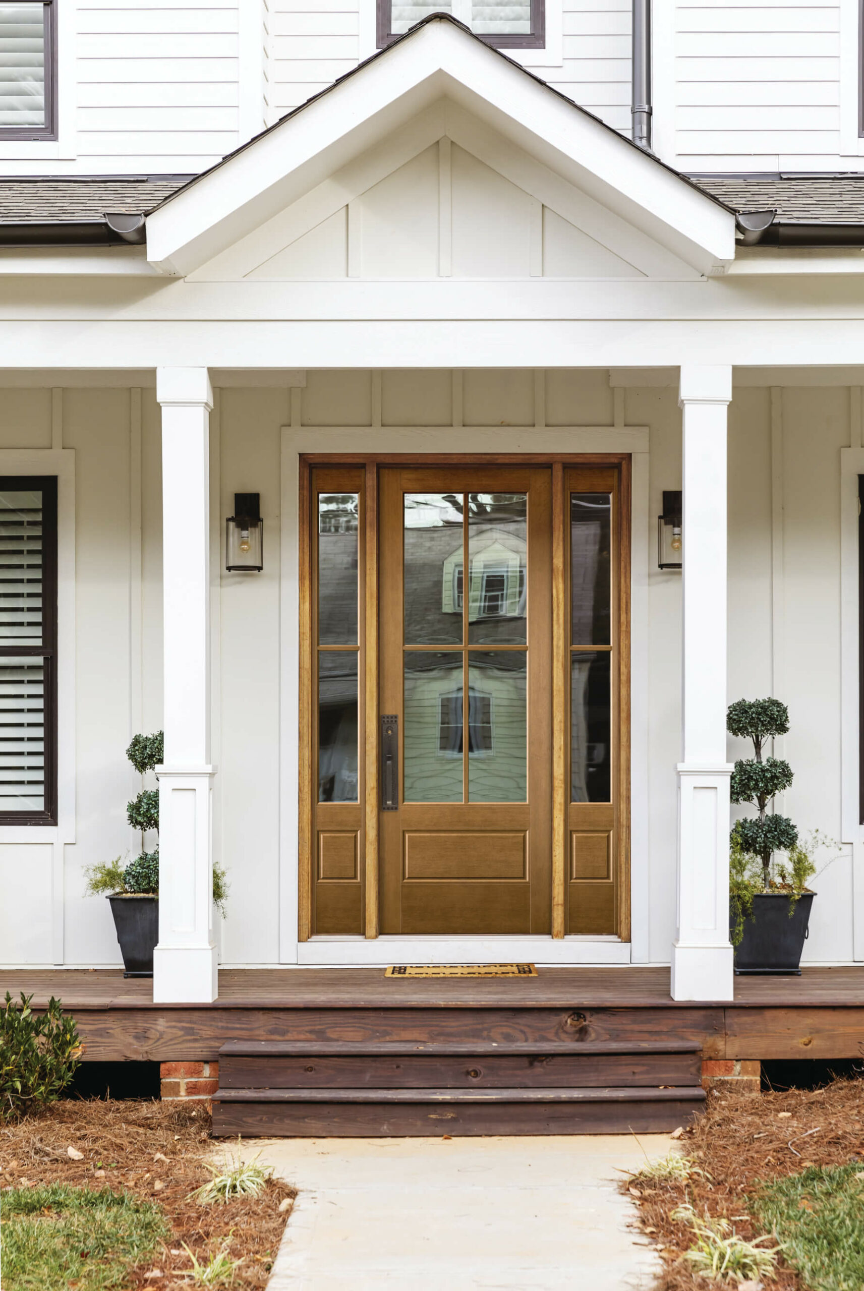 Exterior door with sidelites